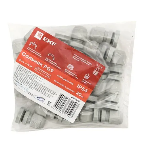Сальник PG9 d4-8мм (d отверст. 16мм) IP54 PROxima EKF plc-pg-9-r фото 5