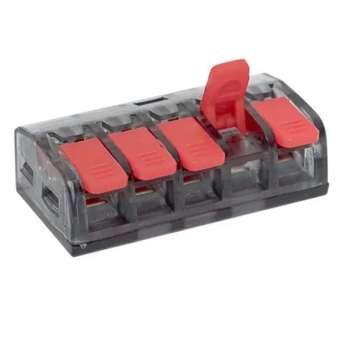 Клемма строительно-монтажная СМК 221-415 с рычагом 5 отверстий 0.2-4.0кв.мм (блист.20шт) PROxima EKF plc-smk-221-415b-20 фото 6