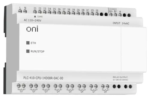 Модуль ЦПУ ПЛК 410 14 DI 8 RO 220В AC с Ethernet портом без экрана ONI PLC-410-CPU-14D08R-0AC-00 фото 4
