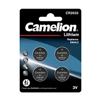 Элемент питания литиевый CR2032 BL-4 CR2032-BP4 3В (блист.4шт) Camelion 15247
