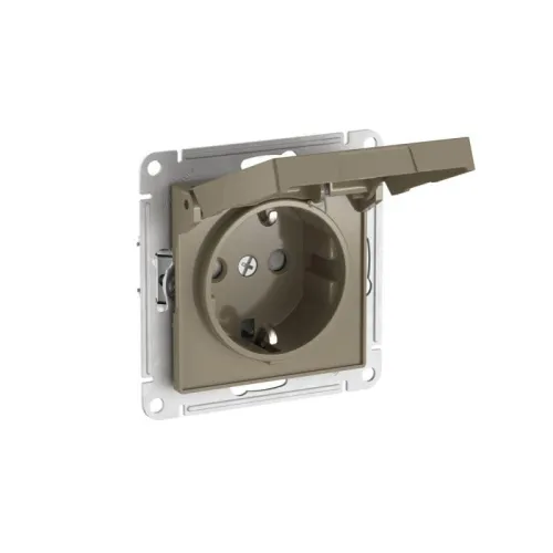 Розетка AtlasDesign 16А IP20 с заземл. защ. шторки с крышкой быстрозажим. клем. механизм шампань SE ATN000546S фото 5