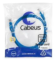 Патч-корд U/UTP кат.5E PC-UTP-RJ45-Cat.5e-1m-BL 2xRJ45/8p8c неэкранир. PVC 1м син. Cabeus 7460c