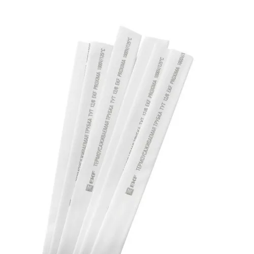 Трубка термоусадочная ТУТ нг 12/6 бел. 1м (уп.50м) PROxima EKF tut-12-w-1m фото 2