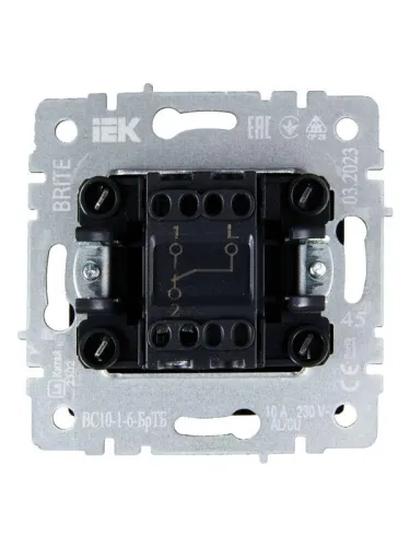 Выключатель проходной 1-кл. СП BRITE ВС10-1-6-БрТБ 10А механизм бронза IEK BR-V12-0-10-K45 фото 5