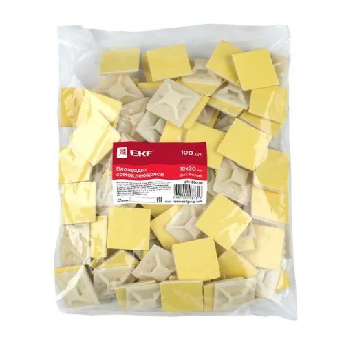 Площадка самоклеящаяся 30х30мм бел. (уп.100шт) EKF plc-30x30 фото 6