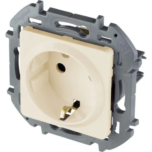 Розетка 1-м СП Inspiria 16А IP20 250В 2P+E защ. шторки немецк. стандарт механизм сл. кость Leg 673731 фото 4