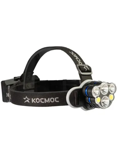 Фонарь налобный 2х4Вт T6 2х2Вт XPE 2x2Вт COB /Li-ion 2х1200мА.ч ABS пластик КОСМОС (KOC852Lit)