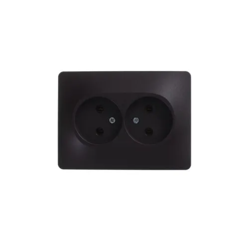 Розетка 2-м СП Glossa 16А IP20 250В без заземл. шоколад SE GSL000820 фото 4