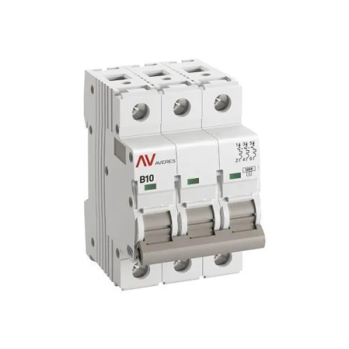 Выключатель автоматический модульный 3п B 10А 10кА AV-10 AVERES EKF mcb10-3-10B-av фото 2