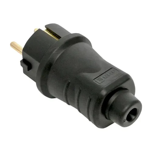 Вилка прямая 16А 2P+PE 230В IP44 каучук черн. EKF RPS-011-16-230-44 фото 4