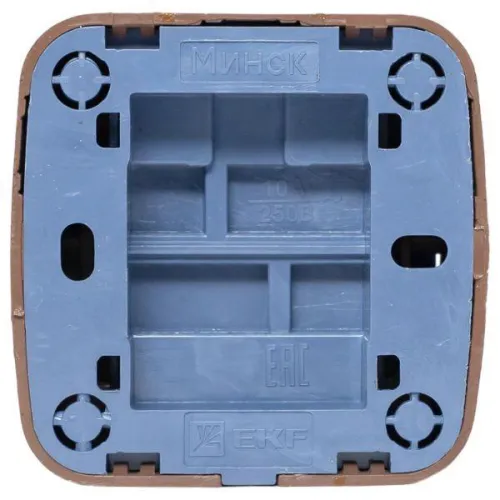 Выключатель 1-кл. 2п ОП Минск 10А IP20 с индикатором темн. дерево EKF EGV10-121-40 фото 7