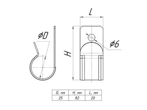 Зажим под трубу 25мм EKF T25 фото 2