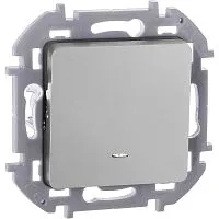 Переключатель 1-кл. Inspiria 10А IP20 250В 10AX с подсветкой/индикацией механизм алюм. IEK 673662