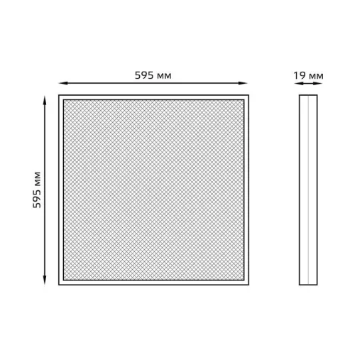 Светильник светодиодный Офис 36Вт 6500К IP20 3200лм 595х595х19мм ДВО офисный рассеив. призма GAUSS 842123336 фото 4