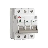 Выключатель автоматический модульный 3п C 50А 10кА AV-10 AVERES EKF mcb10-3-50C-av