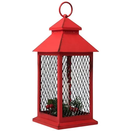 Фонарь декоративный 13.5х13.5х30.5см тепл. бел. со свечкой корпус красн. Neon-Night 513-041 фото 16