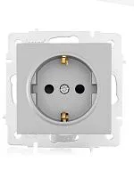Розетка 1-м СП Vesna с заземл. защ. шторки ПБТ механизм платина LEZARD 742-3588-124B