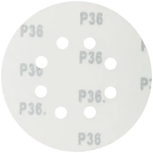 Набор кругов абразивных шлифовальных перфорированных на ворсовой основе под "липучку" Р36 125мм (уп.5шт) Profi Cutop 85-616 фото 2