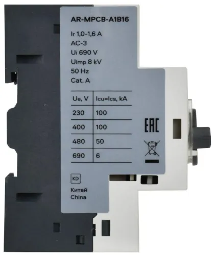 Выключатель автоматический защиты двигателя A1 GV2P 1-1.6А ARMAT IEK AR-MPCB-A1B16 фото 5