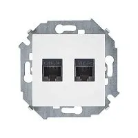 Розетка компьютерная 2-м Simon 15 RJ45 кат.5E AMP механизм бел. Simon 1591552-030