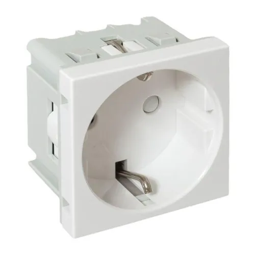 Розетка 1-м 2мод. C-Line РКС-20-30-П 45х45 с заземл. бел. EKF E2MR16-028-10 фото 5