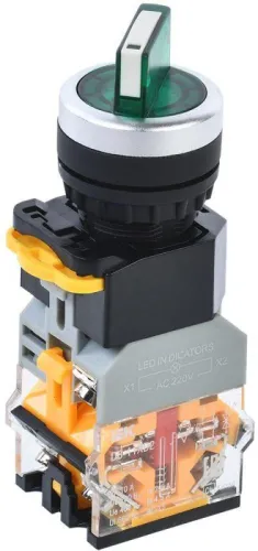 Переключатель D8-11XD2 на 2 полож. 1НО+1НЗ с подсвет. зел. KARAT IEK BSW30-11XD2-3-14-2-K06