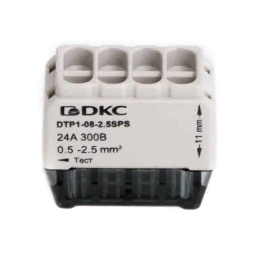 Клеммная колодка на 8 проводника до 2 5кв.мм. на токи до 24А DKC DTP1-08-2.5SPS фото 3