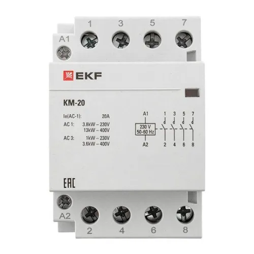 Контактор модульный КМ 20А 4NО (3 мод.) EKF km-3-20-40 фото 9