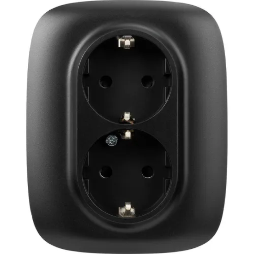 Розетка 2-м СП Valena Allure 16А IP20 250В 2х2P+E защ. шторки безвинт. клеммы с лицев. панелью антрацит Leg 753936 фото 5