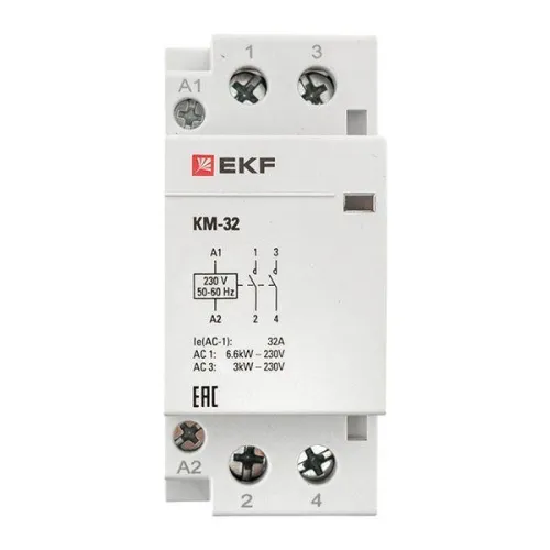 Контактор модульный КМ 32А 2NО (2 мод.) EKF km-2-32-20 фото 9