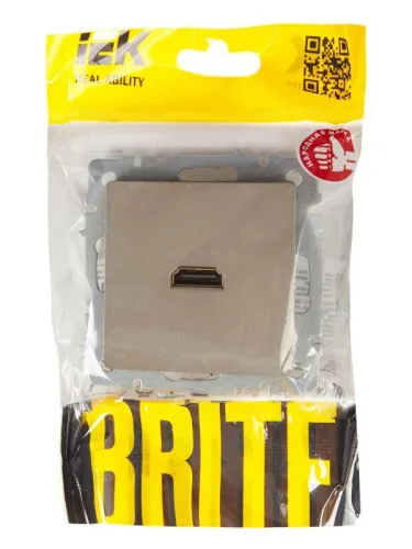 Розетка СП BRITE HDMI РHDMI-0-БрШ механизм шампань IEK BR-H10-K37 фото 6