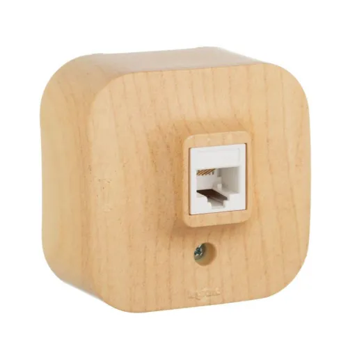 Розетка телефонная 1-м ОП Quteo RJ11 дерево IEK 782274