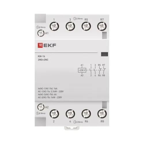 Контактор модульный КМ 16А 2NО+2NC (3 мод.) PROxima EKF km-3-16-22 фото 3