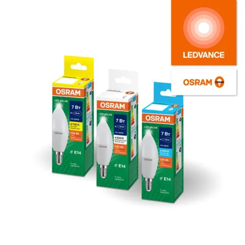 Лампа светодиодная LED G4 Value LVCLB60 7W/965 CRI95 7Вт 6500К 700лм свеча матов. E14 170-250В OSRAM 4058075579033 фото 5