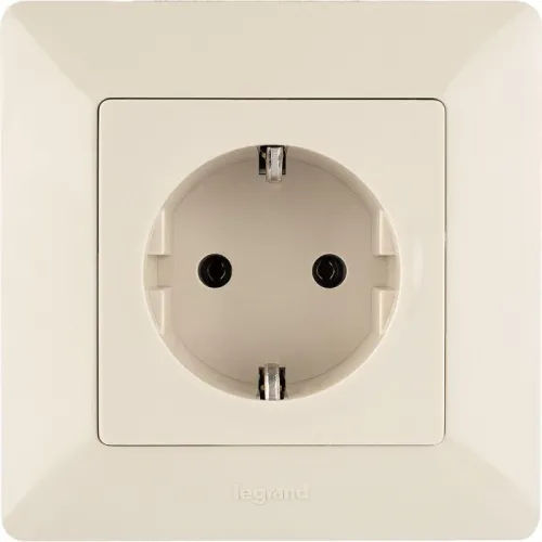 Розетка 1-м СП Valena Life 16А IP2X 250В 2P+E безвинтов. клеммы с лицев. панелью механизм сл. кость Leg 753521 фото 16