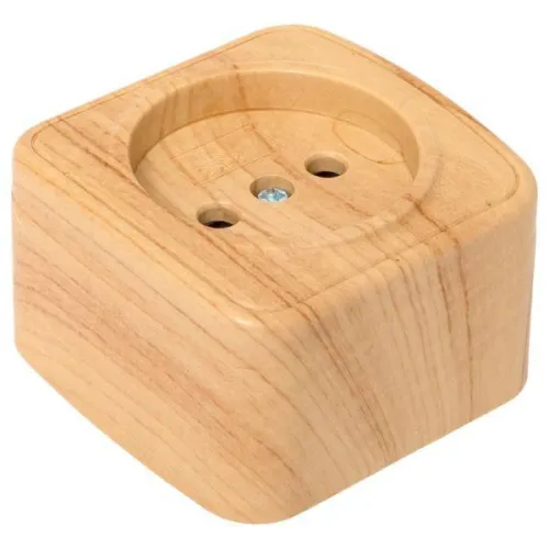 Розетка 1-м ОП Минск 10А IP20 без заземл. свет. дерево EKF EGR10-022-30 фото 5