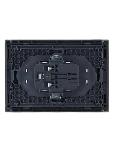 Розетка 2-м СП FORTE&PIANO FP525 10А без заземл. защ. шторки безвинт. крепл. сталь IEK FP-R23-10-1-K46 фото 5