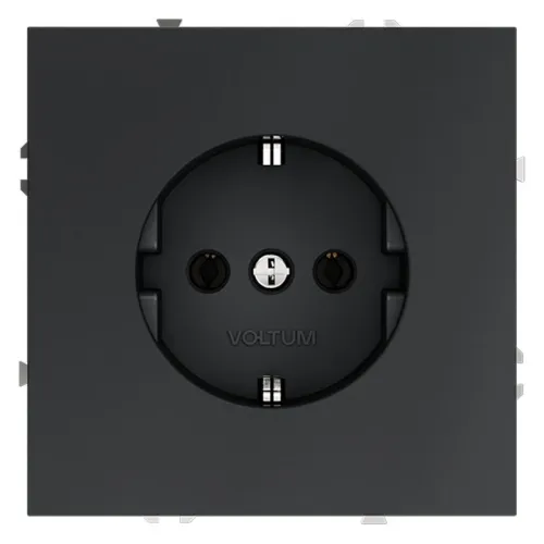 Розетка 1-м СП S70 16А с заземл. механизм графит Voltum VLS040107