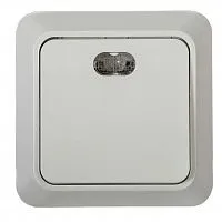 Выключатель 1-кл. ОП Bolleto 10А IP20 7121 накладной с подсветкой бел. ASD / IN HOME 4680005959754