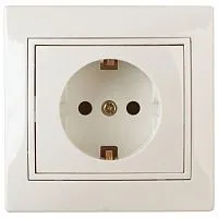 Розетка 1-м СП Plano 1-202-02 16А IP20 250В 2P+E Schuko сл. кость Intro Б0053876