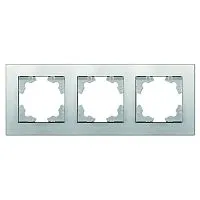 Рамка 3-м Афина универс. серебр. Universal A0045-S