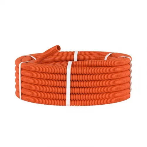 Труба гофрированная ПНД гибкая легкая d50мм без протяжки оранж. (уп.15м) DKC 70950 фото 2