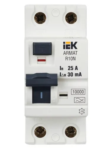 Выключатель дифференциального тока (УЗО) 2п 25А 30мА тип A ВДТ R10N ARMAT IEK AR-R10N-2-025A030 фото 4