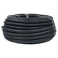 Труба гофрированная d32мм с протяжкой безгалоген. трудногорючая (FRHF) черн. (уп.50м) Plast EKF FRHF-32