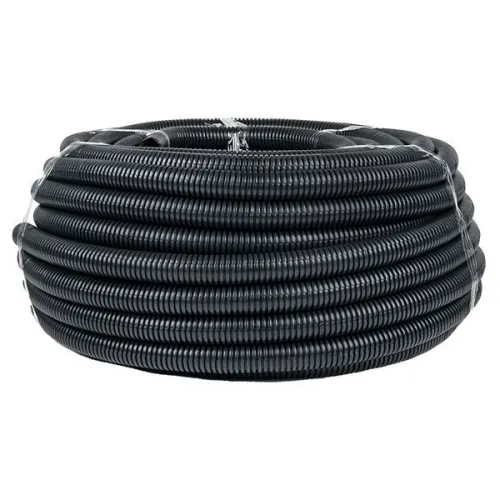 Труба гофрированная d32мм с протяжкой безгалоген. трудногорючая (FRHF) черн. (уп.50м) Plast EKF FRHF-32