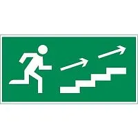 Знак "ПО ЛЕСТНИЦЕ ВВЕРХ ВПРАВО" 180х90мм для аварийно-эвакуационного светильника Compact VARTON V5-EM04-60.004.039