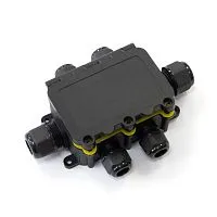 Коробка распределительная ОП 131х95х37 6-вводная IP68 ПА66 40А 450В d3.5-12мм с откидной крышкой черн. Промрукав PR08.13155