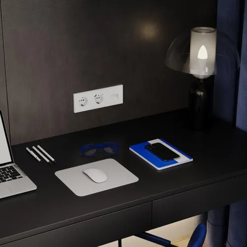 Розетка 1-м СП S70 16А с заземл. механизм бел. матов. Voltum VLS040102 фото 5