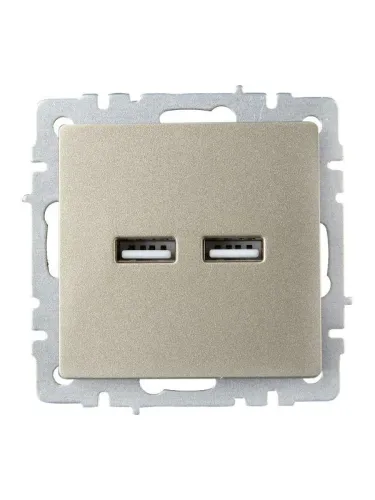 Розетка BRITE USB A+A 3.1А РЮ10-1-БрШ механизм шампань IEK BR-U21-D31-K37 фото 8