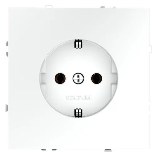 Розетка 1-м СП S70 16А с заземл. механизм бел. матов. Voltum VLS040102
